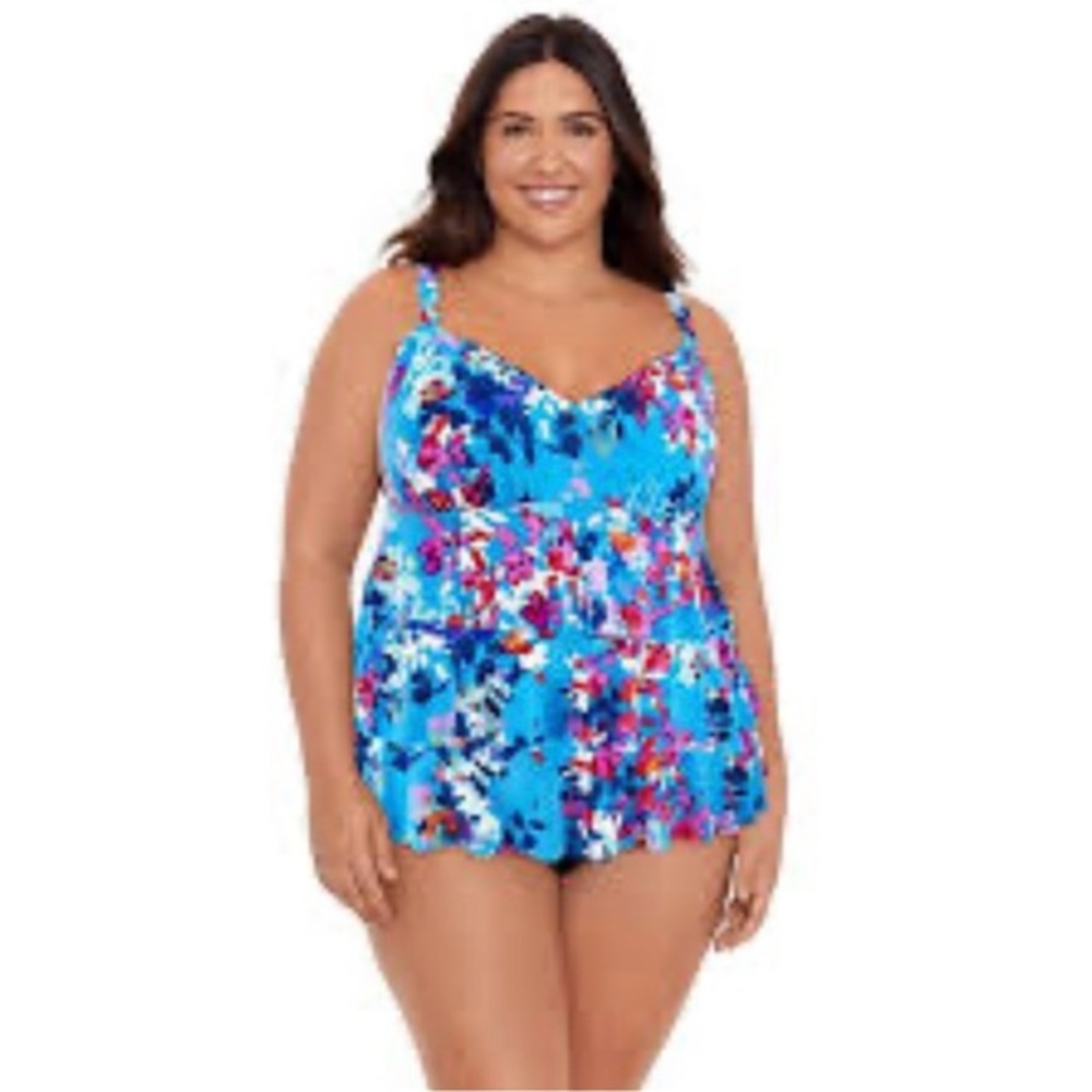 NWT Bal Harbour women’s size 24W one piece swimsuit with tummy control